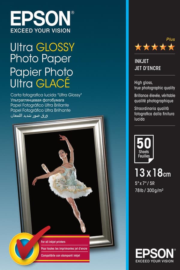 Epson Ultra Glossy Photo Paper Inkjet 300g/m2 130x180 mm 50 arks pakke