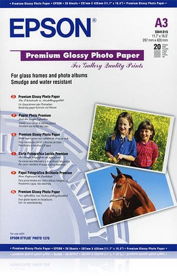 Epson Premium - Blank - A3 (297 x 420 mm) - 255 g/m - 20 ark fotopapir - til Expression Photo XP-970; SureColor SC-P700, P900, T2100, T3100, T3405, T5