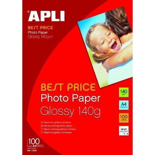 Glansigt fotopapper 140g A4 - AGIPA - Ficka med 100 ark