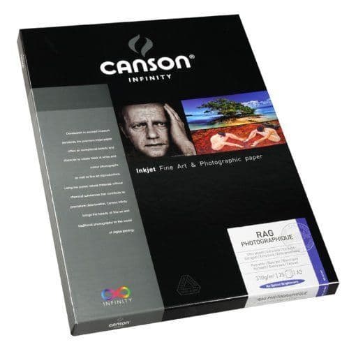 Canson Infinity Rag Fotografiskt fotopapper 206211047 - A3-format 25 ark Vit