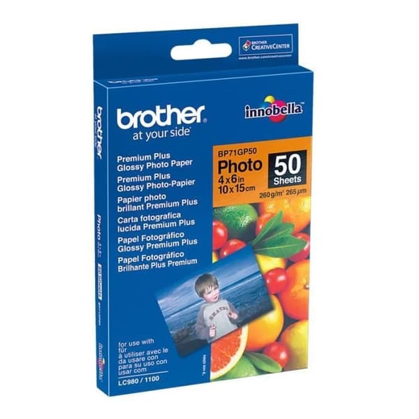 BROTHER Fotopapper - Ljusvitt - 100x150mm - 50 ark