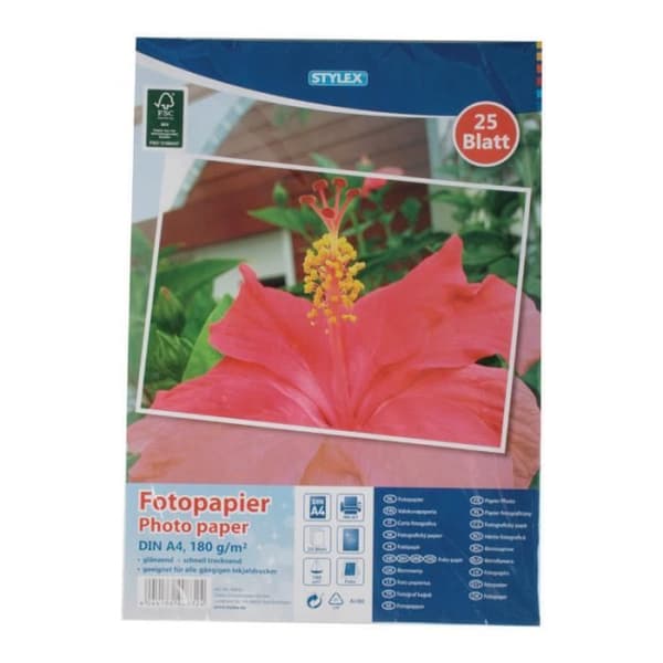 Stylex fotopapper - 25 ark A4 180 g/m3 - Vit