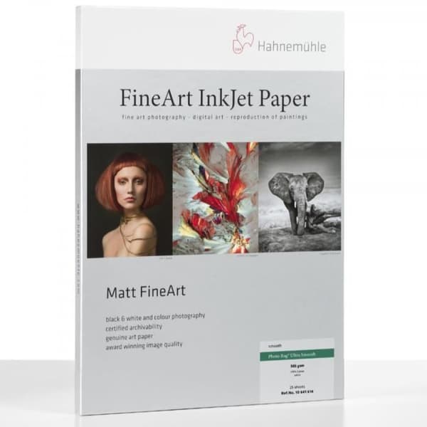 HAHNEMÜHLE FineArt Matt Smooth Photo Rag Ultra Smooth Inkjet Paper - 305g - A4 (25 ark)