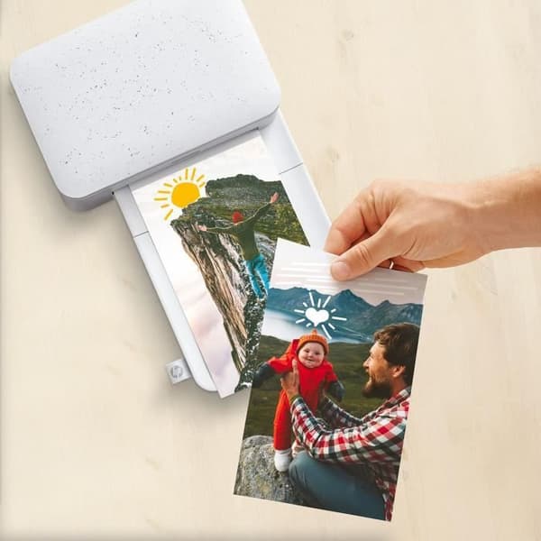 HP Sprocket Studio 4x6 - 10x15 cm fotopapper och HP-patroner - Paket med 80 ark - Glänsande yta - 240 g/m²