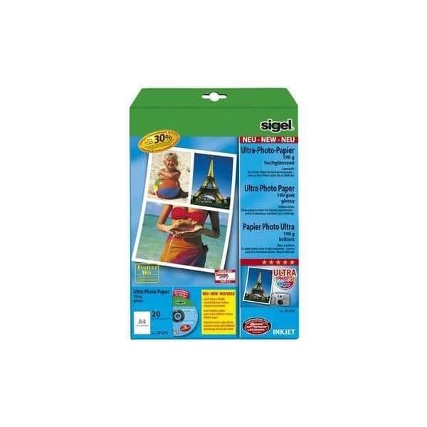 A4 ultraglansigt bläckstrålefotopapper - SIGEL - 190g/m2 - EasyPos-programvara ingår