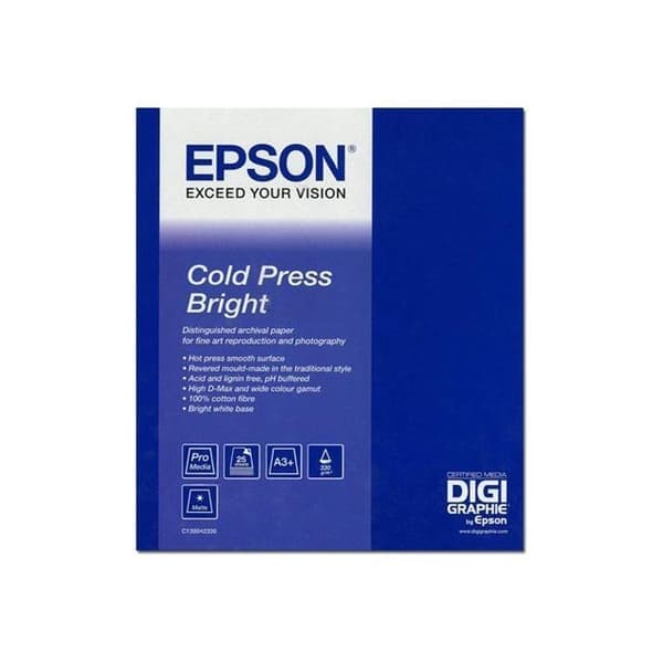 Epson Cold Press Bright fotopapper 340g/m2 - 432mm x 15m