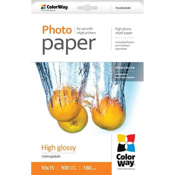 Colorway PG1801004R, 180 gsm, 100 mm, 150 mm, 100 ark, glans, 5 - 25 °C
