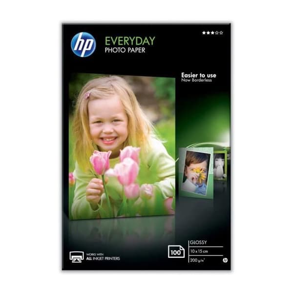 HP CR757A glansigt fotopapper - 100 ark - 200 g - Vit