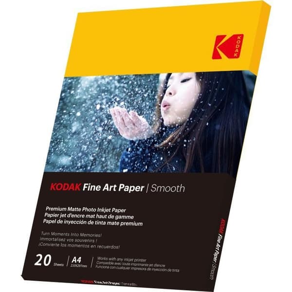 KODAK - 20 ark med 230g / m² fotopapper, matta, A4 -storlek (21x29,7cm), bläckstråleskrivande utskrift - 9891092
