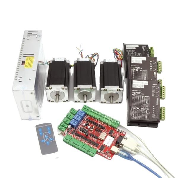 CNC Stepper Motor Kit, 425oz-in moment, USB kontrol,3 AKSE KIT