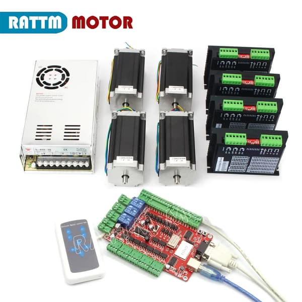 CNC Stegmotor Kit, 425oz-in vridmoment, USB-kontroll,4 AXEL KIT