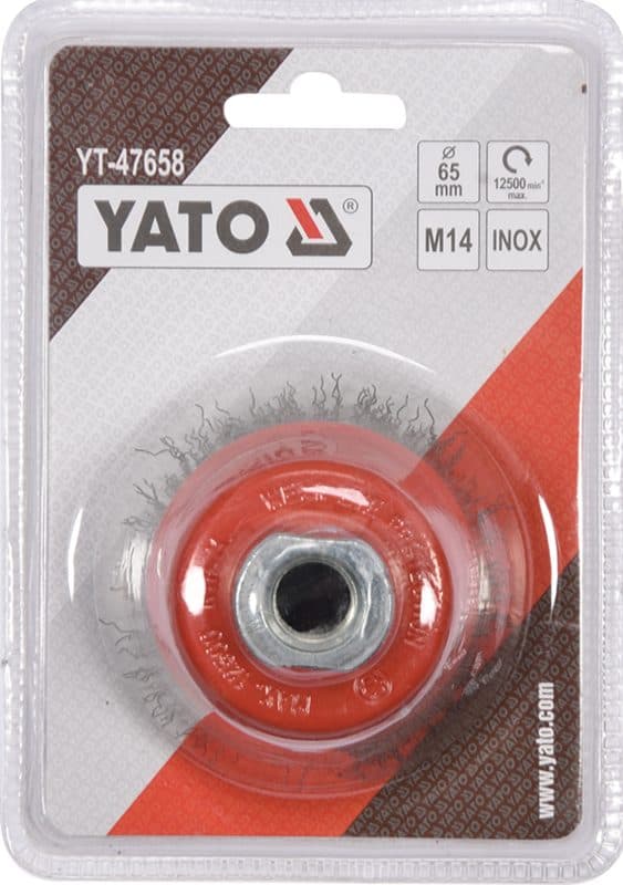 YATO FORBØRSTE M14, INOX, 65 MM