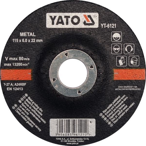 YATO METAL SLIBESKIVE 115X6,0X22MM