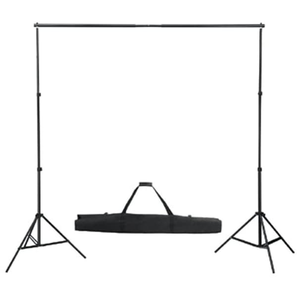 vidaXL Stativ och fotobakgrund 300 x 300 cm svart