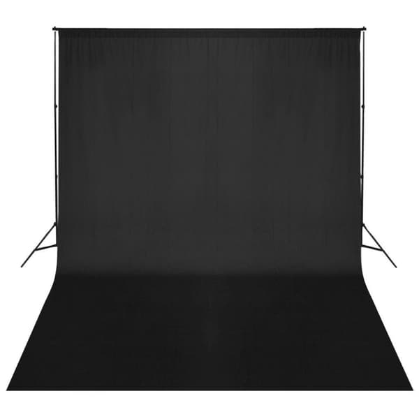 vidaXL Taustakankaan tukijärjestelmä 500x300 cm musta