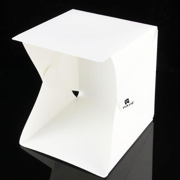 Fotostudio mini med LED-paneler - 2 bakgrunner