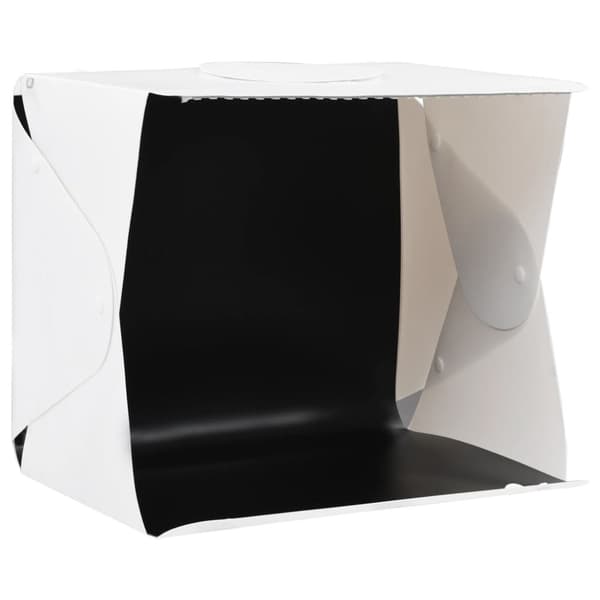 vidaXL Sammenleggbar LED-fotostudiolysboks 40x34x37 cm plast hvit