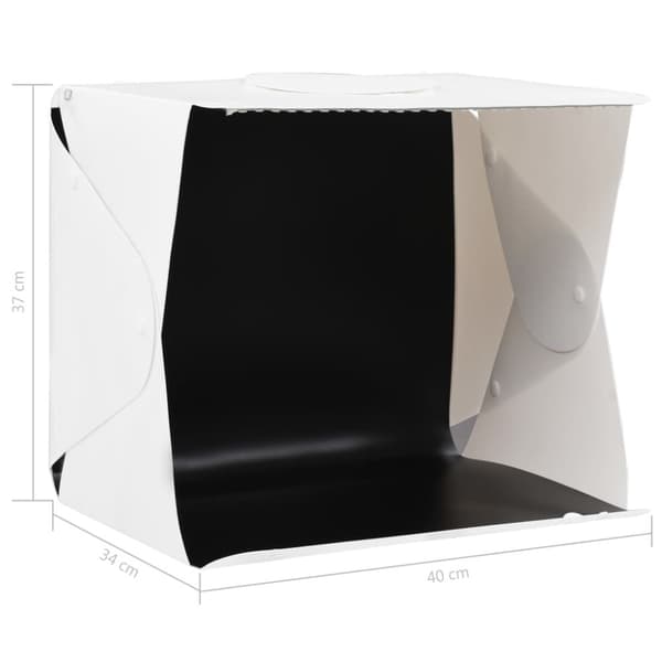 vidaXL Sammenleggbar LED-fotostudiolysboks 40x34x37 cm plast hvit