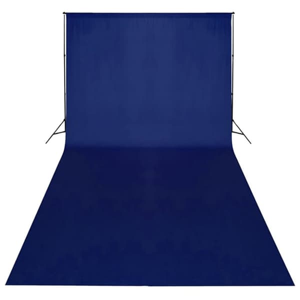 vidaXL Bakteppe bomull blå 600x300 cm chroma-key