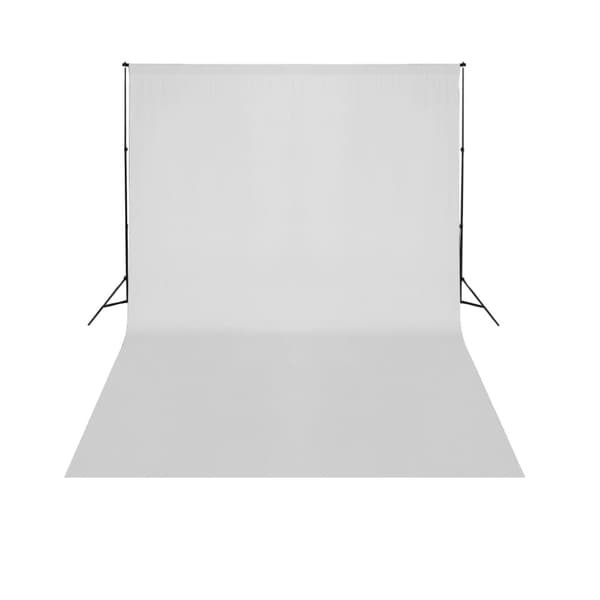 Teleskooppinen kuvaustaustateline + taustakangas 3x5m valkoinen