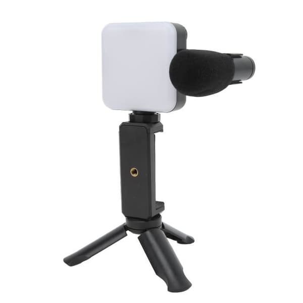 ESTINK Vlogging Studio Kit med kamera Professionell smartphone Vlogg Shooting Kit med mikrofonljus