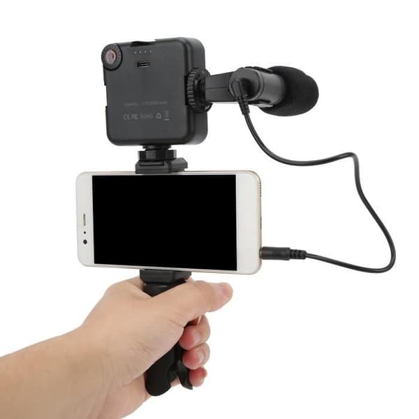Garosa Vlogging Studio Kit med kamera Professionell Smartphone Vlogg Shooting Kit med mikrofonljus