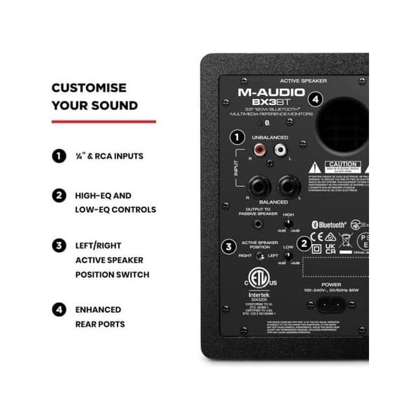 Aktiva 2-vägs högtalare - MAUDIO - BX3 BT - 120W - Bluetooth - 3,5 tums woofer