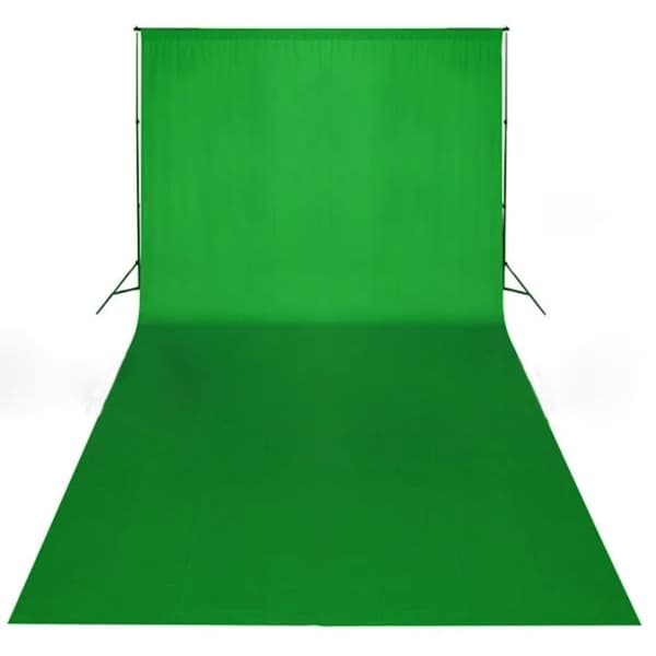 vidaXL Fotobakgrund bomull grön 600x300 cm chroma key -  Bakgrunder