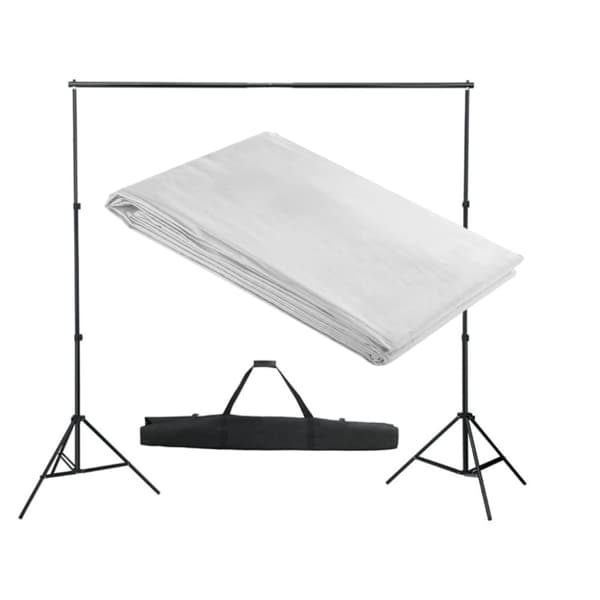 vidaXL Stativ och fotobakgrund 300 x 300 cm vit -  Bakgrunder