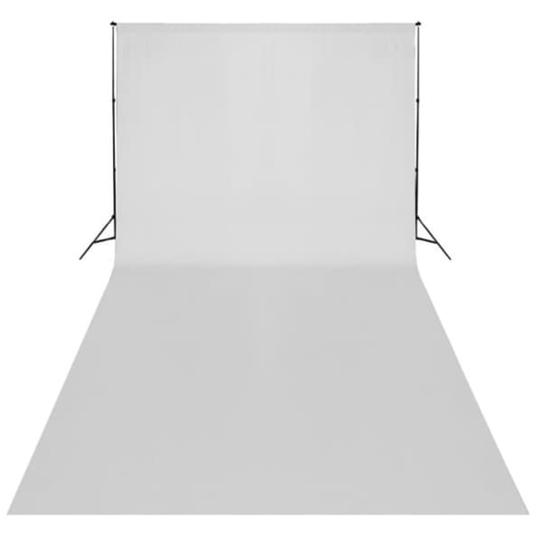 vidaXL Fotobakgrund bomull vit 600x300 cm -  Bakgrunder