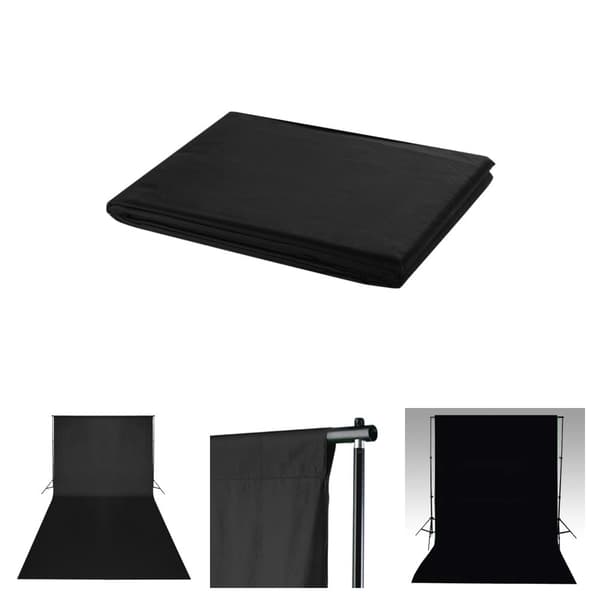 The Living Store fotobaggrund i bomuld sort 600 x 300 cm -  Baggrunde