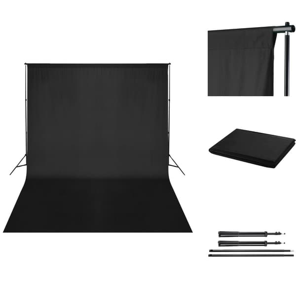 Bakgrunder - Living Stativ och fotobakgrund 500 x 300 cm svart
