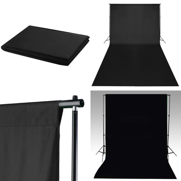 Fotobaggrund i bomuld sort 600 x 300 cm - Baggrund - Baggrunde - Home & Living