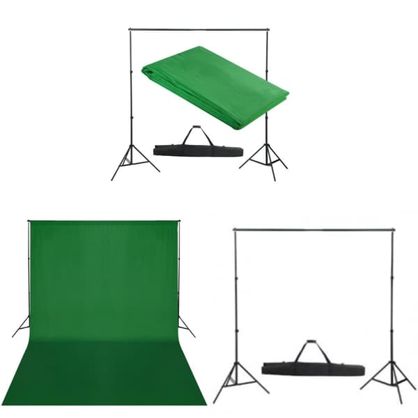 Stativsystem til fotobaggrund 300 x 300 cm grøn - Fotostudie - Stativ Til Fotobaggrund - Home & Living