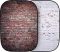 Miniatyrbilde 2 av 4: Manfrotto background Urban Collapsible 1.5x2.1m, classic red/distressed white brick (LB5706)