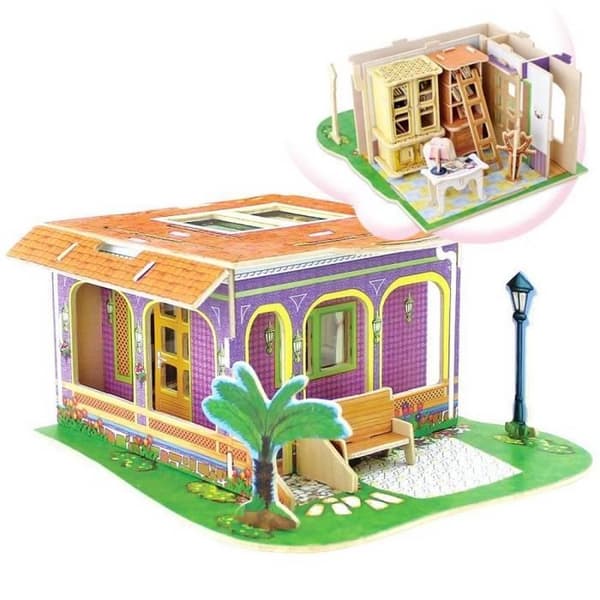Hus att montera med studiodetalj - 104 delar - 19,5 x 21,6 x 10,5 cm Robotime