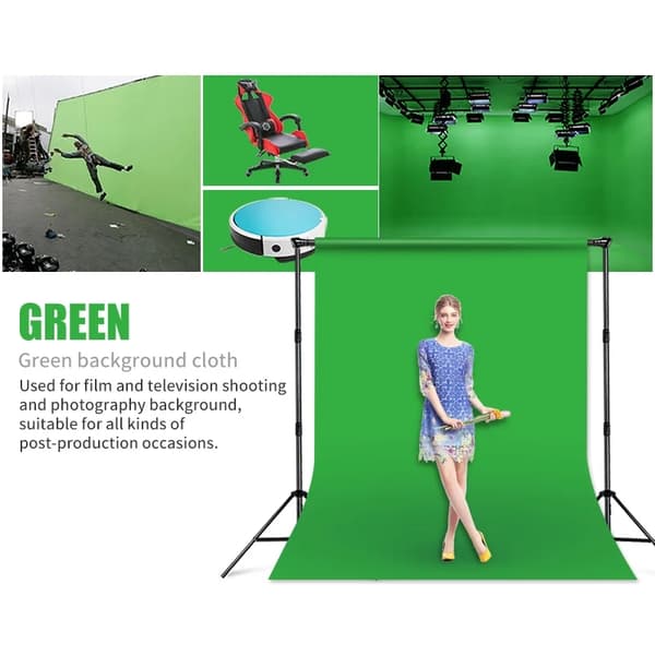 Fotograferingsbaggrundsstof, grøn baggrund, polyester materiale, kun baggrundsstof, 3000x3000
