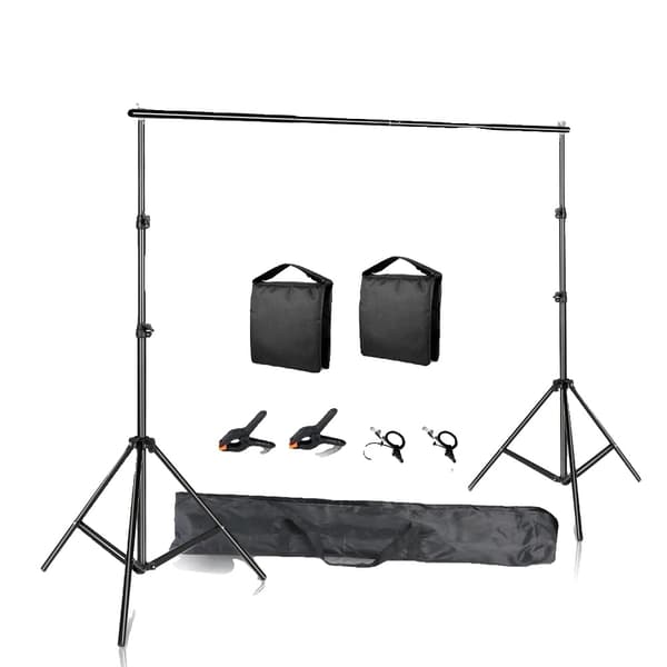 Justerbar Fotobakgrundsställning, Lättviktig Aluminium, Komplett med Sandsäckar och Klämmor,med sandsäck, 2000X3000