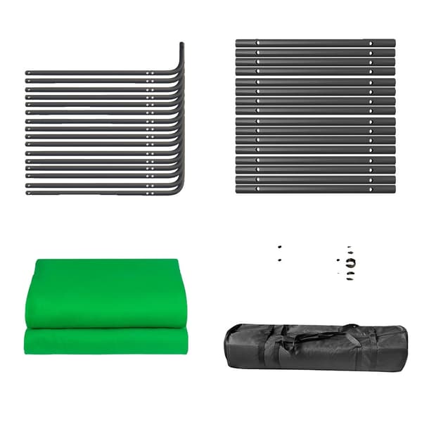Vihreä taustakangas setti, 2.4x4m musliini, helppo koota suoratoistoon,SH-BJQ-2440SH-BJQ-2440