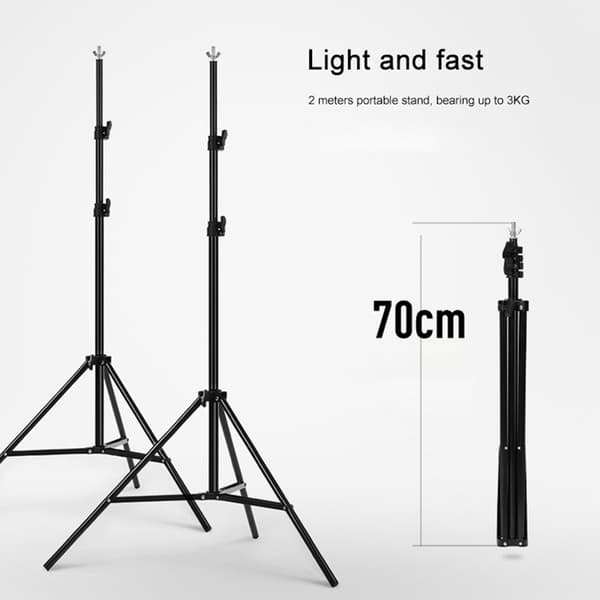 Bakgrundsstativ till fotostudio 200x200 cm med justerbar höjd