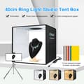 Miniatyrbilde 2 av 2: Fotostudio 40 cm med LED-ring for produktbilder av høy kvalitet