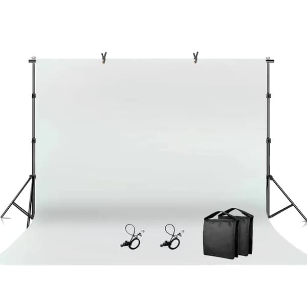 Fotografi Baggrunds Kit, 3 Farvevalg, Flere Størrelser,200x300cm, Hvid sæt