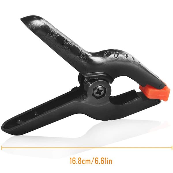 Fjäderklämma - Ej specificerad - Paket med 4 - 5,1 cm - Hårdflexibel plast - Svart