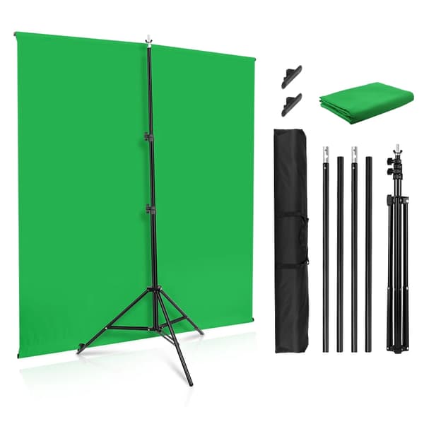 Fotografi Baggrunds Kit, 5x6,5 fod Dimensioner, Nem at Samle,Grøn klud