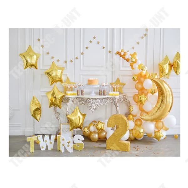 TD® 2:a födelsedag Fotografi Bakgrund Studio Ballonger Vägg 3D Fototyg Baby DEKORATIV BALLONG - BALLONGPUMP