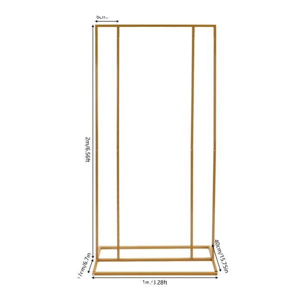 Bryllupsbue Stativ, 2m x 1m Størrelse, Moderne Stålbygning,XL, Guld