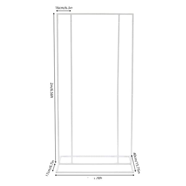 Bryllupsbue Stativ, 2m x 1m Størrelse, Moderne Stålbygning,Mælkehvid, XL