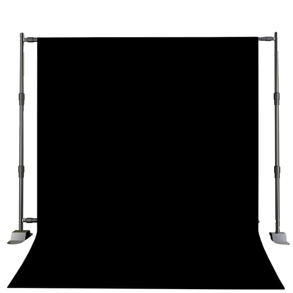 Backdrop Stand, Justerbar Højde, Flerfarvede Muligheder,2.7x3.4M, Med sort stof