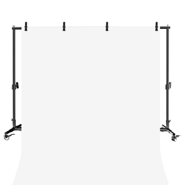Fotografi Bakgrund, Justerbar Höjd, Inkluderar Klämmor och Bärväska,Vit Kit, 2x3M