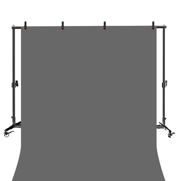 Fotostudio Hjul, Flyttbara Bakgrunder, Justerbar Höjd,2x3M Grå